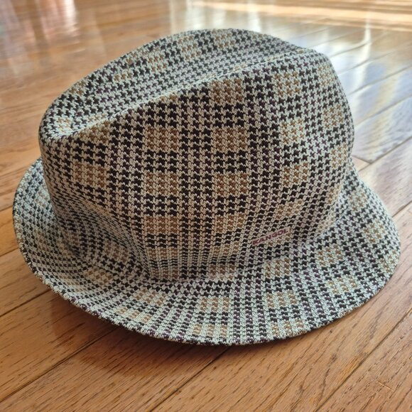 Kangol Knit Fedora-style Hat Houndstooth Jacquard Tropic Player Large - Picture 1 of 16